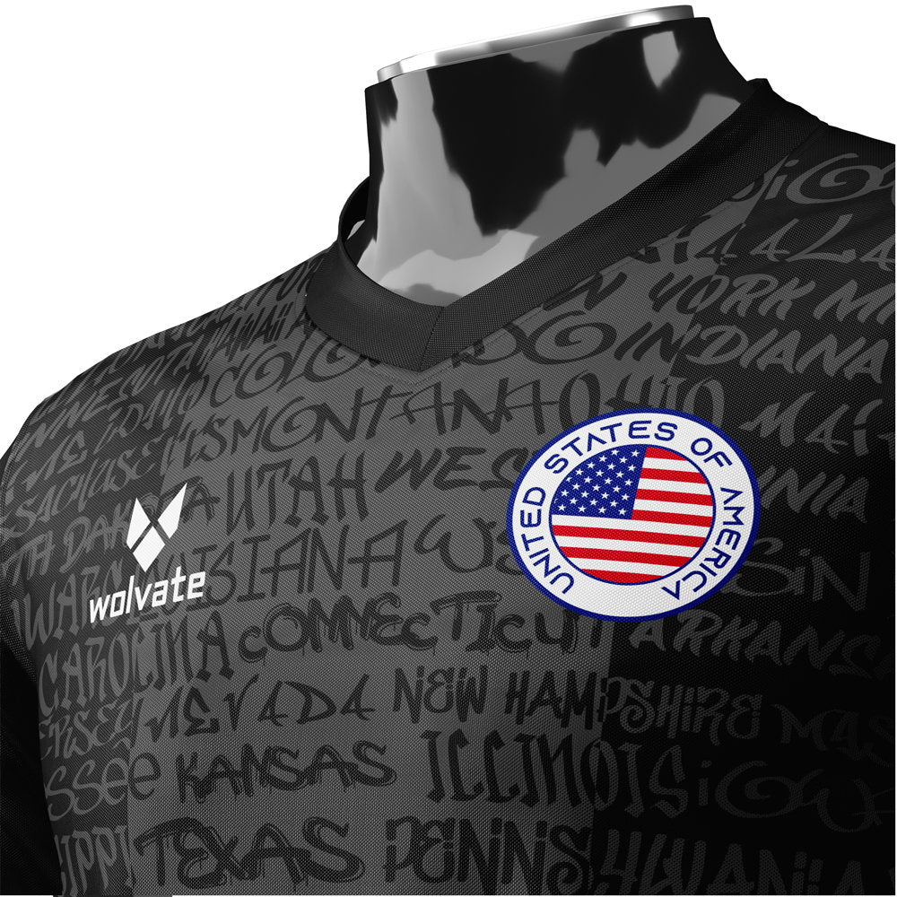 USA Heritage Football Jersey Black (Wolvate) Adult Short Sleeve (Reyna 7)_4