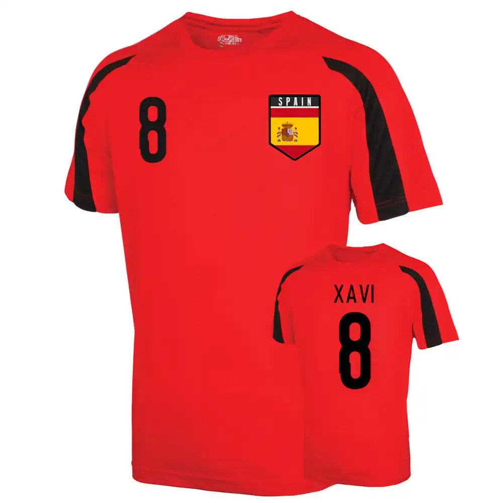 Spain Sports Training Jersey (xavi 8) - Kids_0