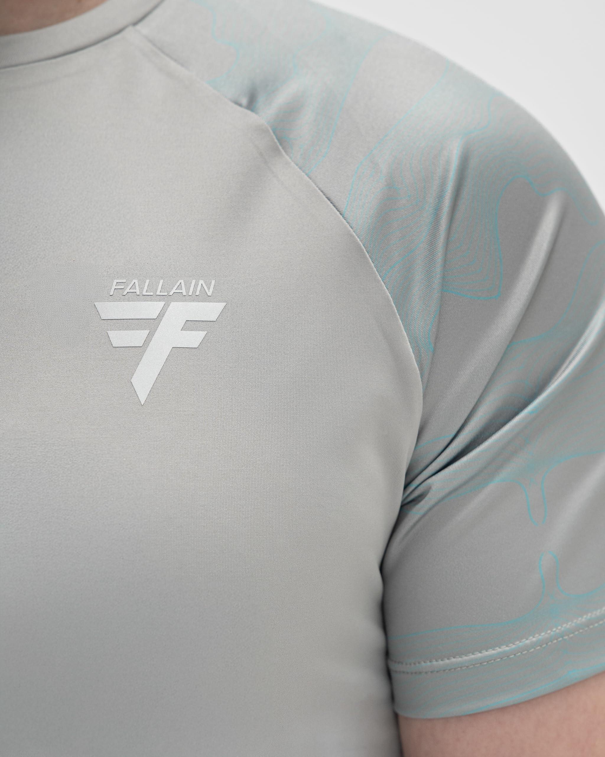 Fallain Athletic T-Shirt, Sage Green, Four-Way Stretch Fabric, Slim Fit