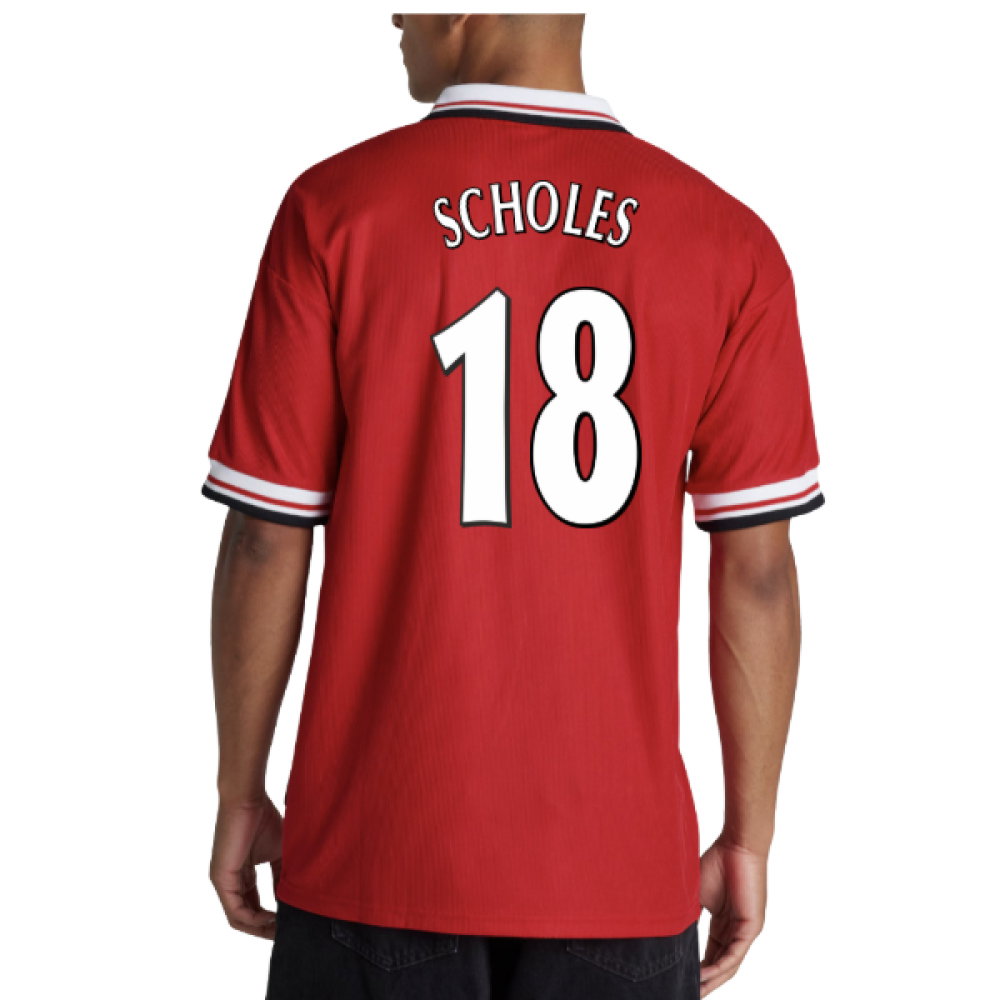 1998-2000 Man Utd Retro Home Shirt (Scholes 18)_0