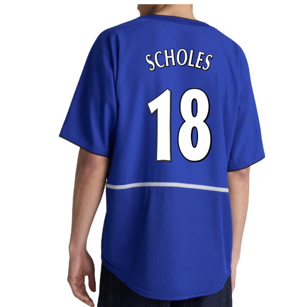 2002-2003 Manchester United Third Retro Shirt (Blue) (Scholes 18)_0