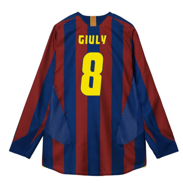 2005-2006 Barcelona T90 Reissue LS Home Shirt (Giuly 8)_0