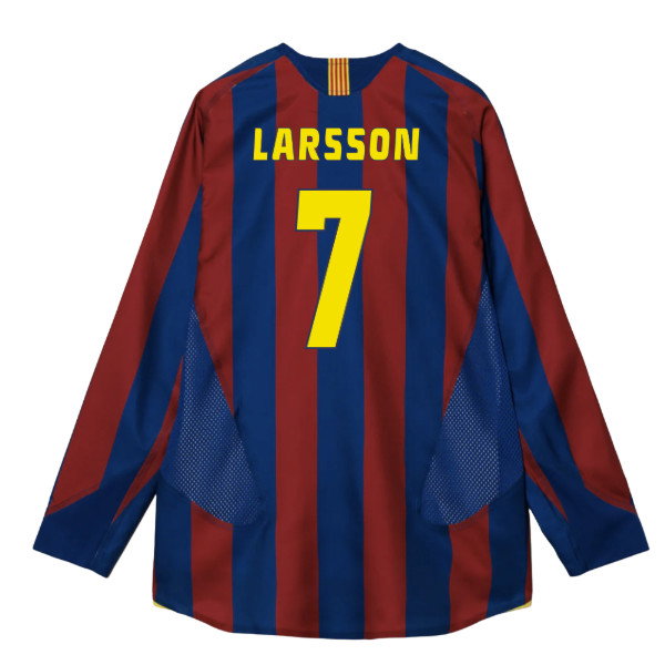 2005-2006 Barcelona T90 Reissue LS Home Shirt (Larsson 7)_0