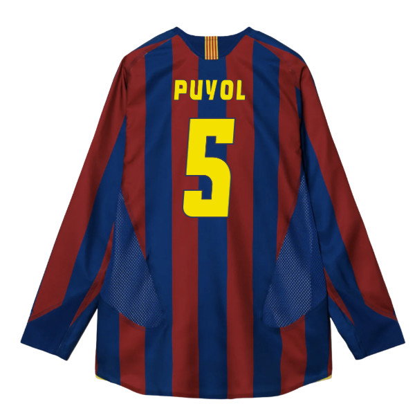 2005-2006 Barcelona T90 Reissue LS Home Shirt (Puyol 5)_0