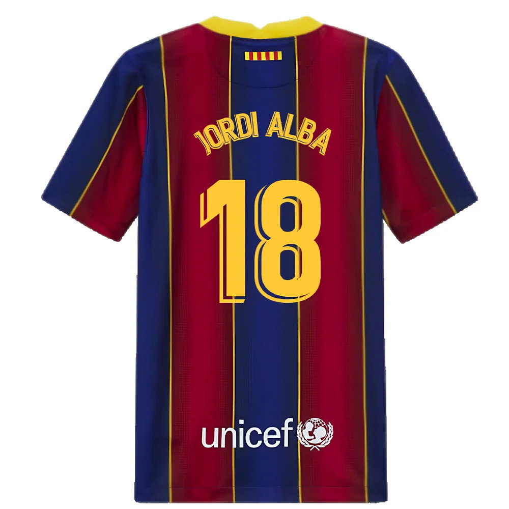 2020-2021 Barcelona Home Jersey (Kids) (JORDI ALBA 18)_2