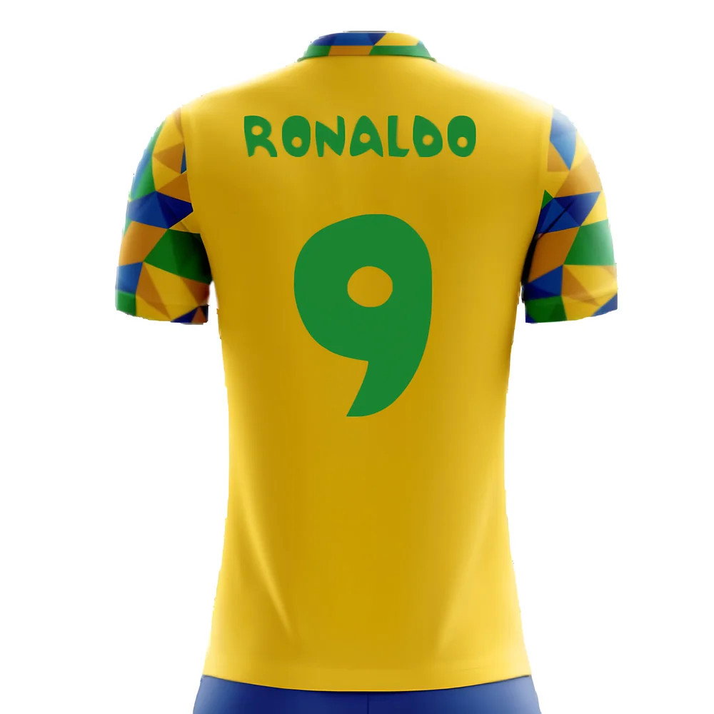 2025-2026 Brazil Home Concept Football Shirt (Ronaldo 9) - Kids_2