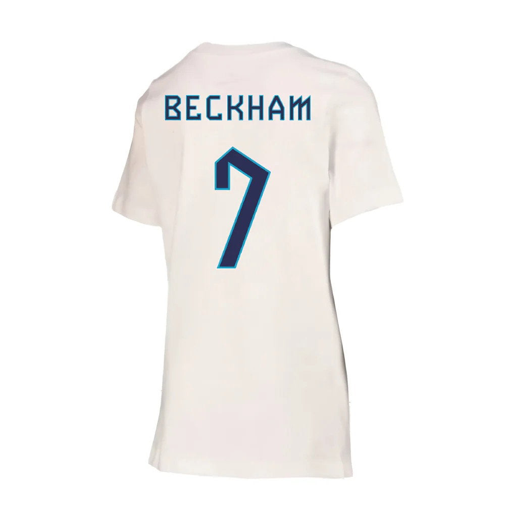 2022-2023 England Crest Tee (White) - Kids (Beckham 7)_2