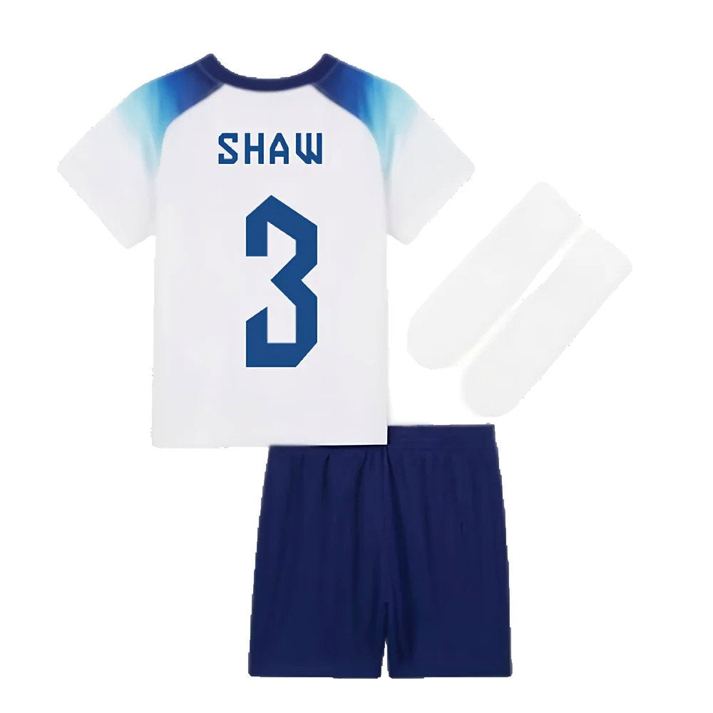 2022-2023 England Home Little Boys Mini Kit (Shaw 3)_2