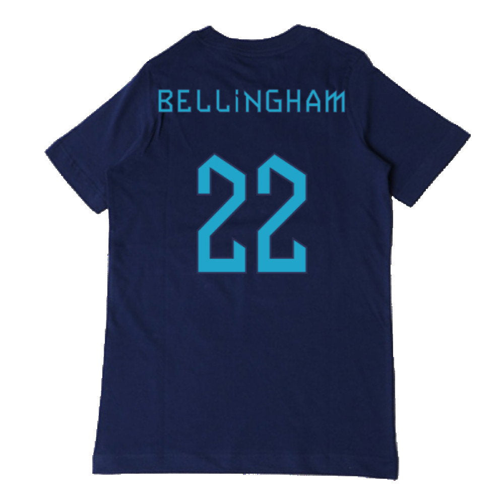 2022-2023 England Three Lions Tee (Navy) - Kids (Bellingham 22)_2