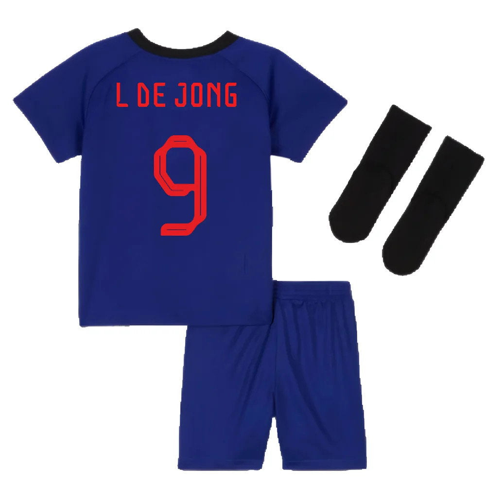 2022-2023 Netherlands Away Mini Kit (L De Jong 9)_2