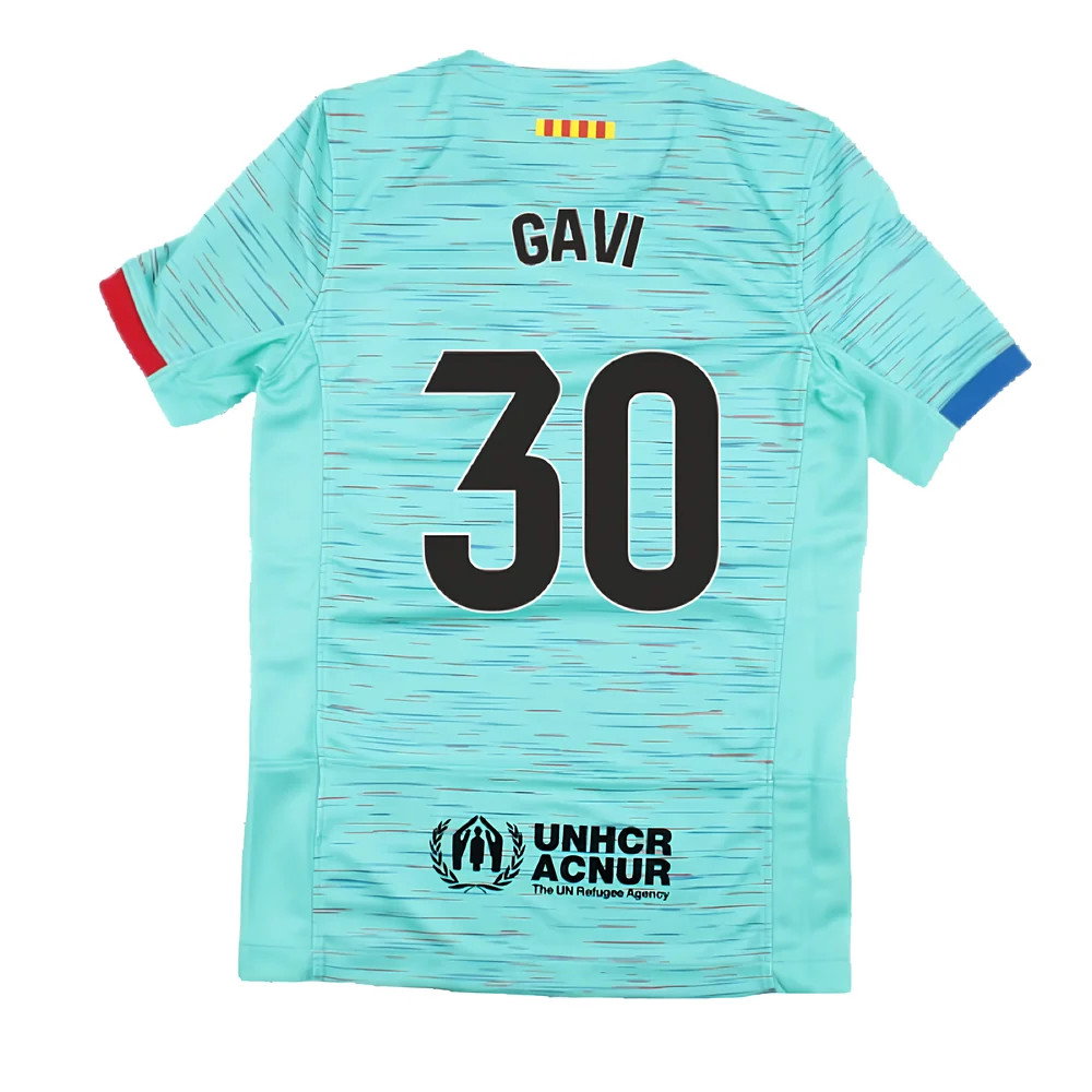 2023-2024 Barcelona Third Shirt (Kids) (Gavi 30)_2
