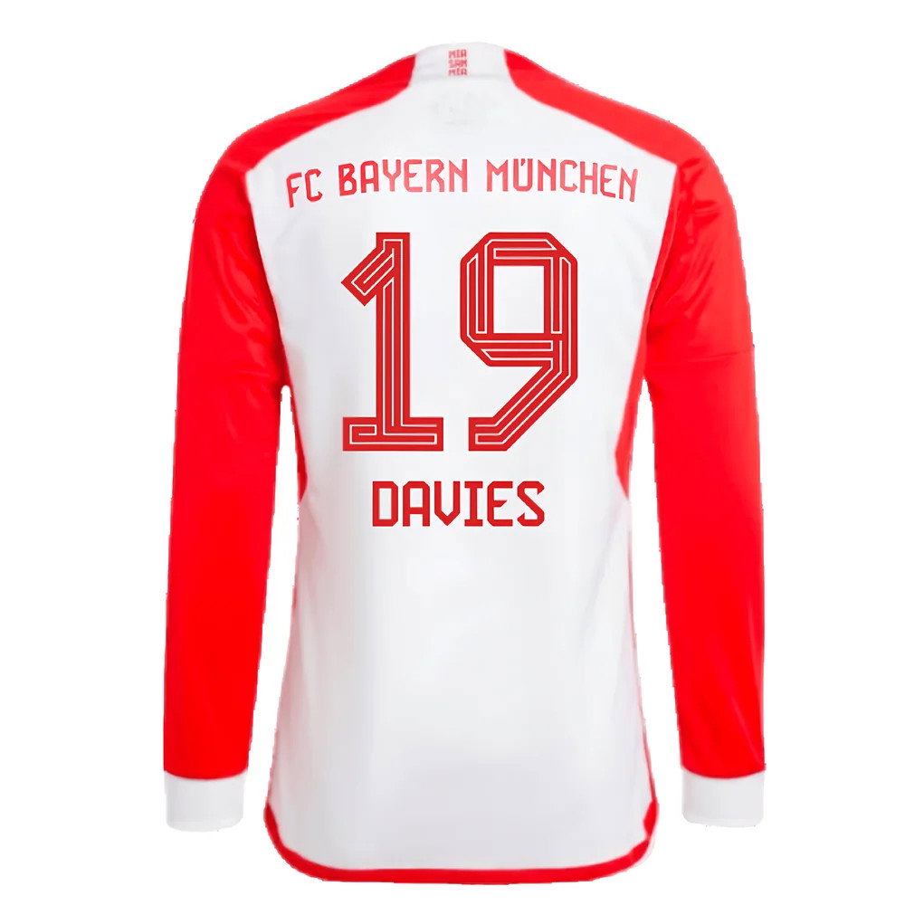 2023-2024 Bayern Munich Long Sleeve Home Shirt (Davies 19)_2