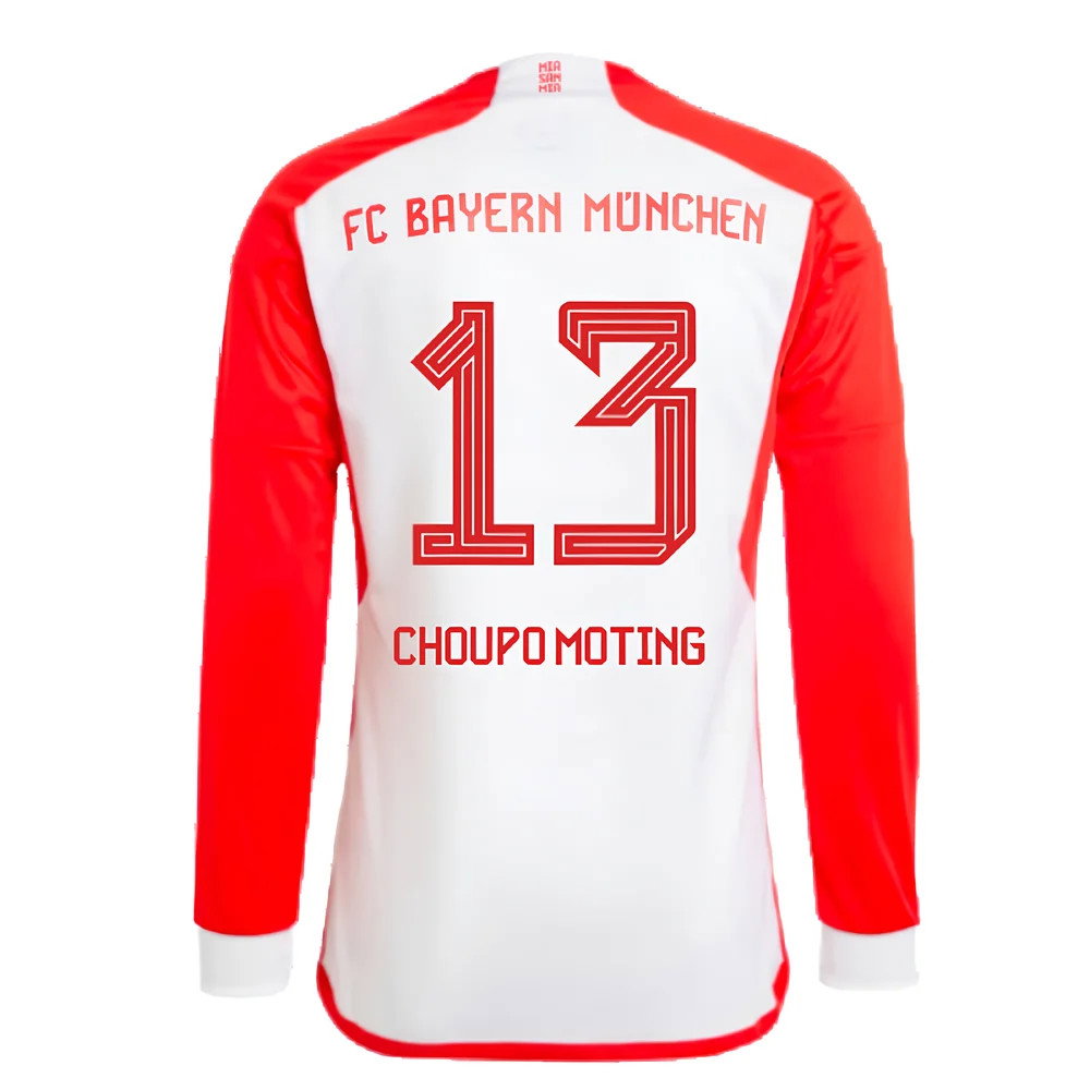 2023-2024 Bayern Munich Long Sleeve Home Shirt (Kids) (Choupo Moting 13)_2
