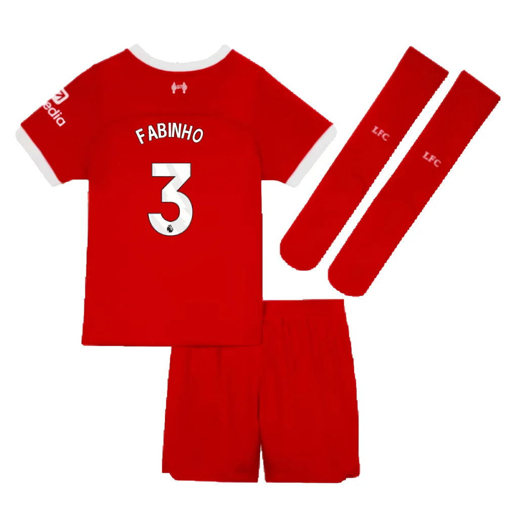 2023-2024 Liverpool Home Little Boys Mini Kit (Fabinho 3)_2