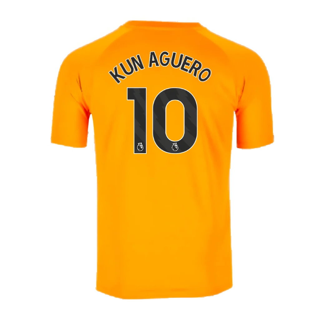 2023-2024 Man City Pre-Match Jersey (Orange) (KUN AGUERO 10)_2