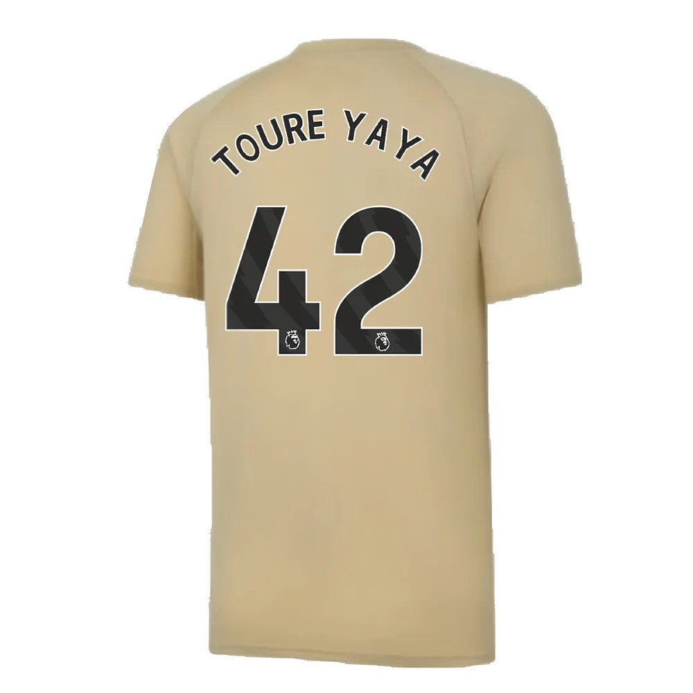 2023-2024 Man City Prematch SS Jersey (Granola) (TOURE YAYA 42)_2