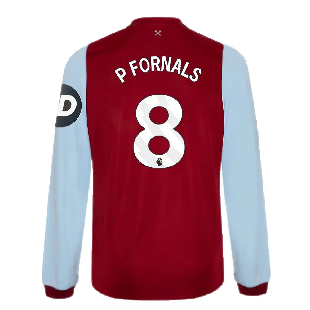 2023-2024 West Ham Long Sleeve Home Shirt (Kids) (P FORNALS 8)_2