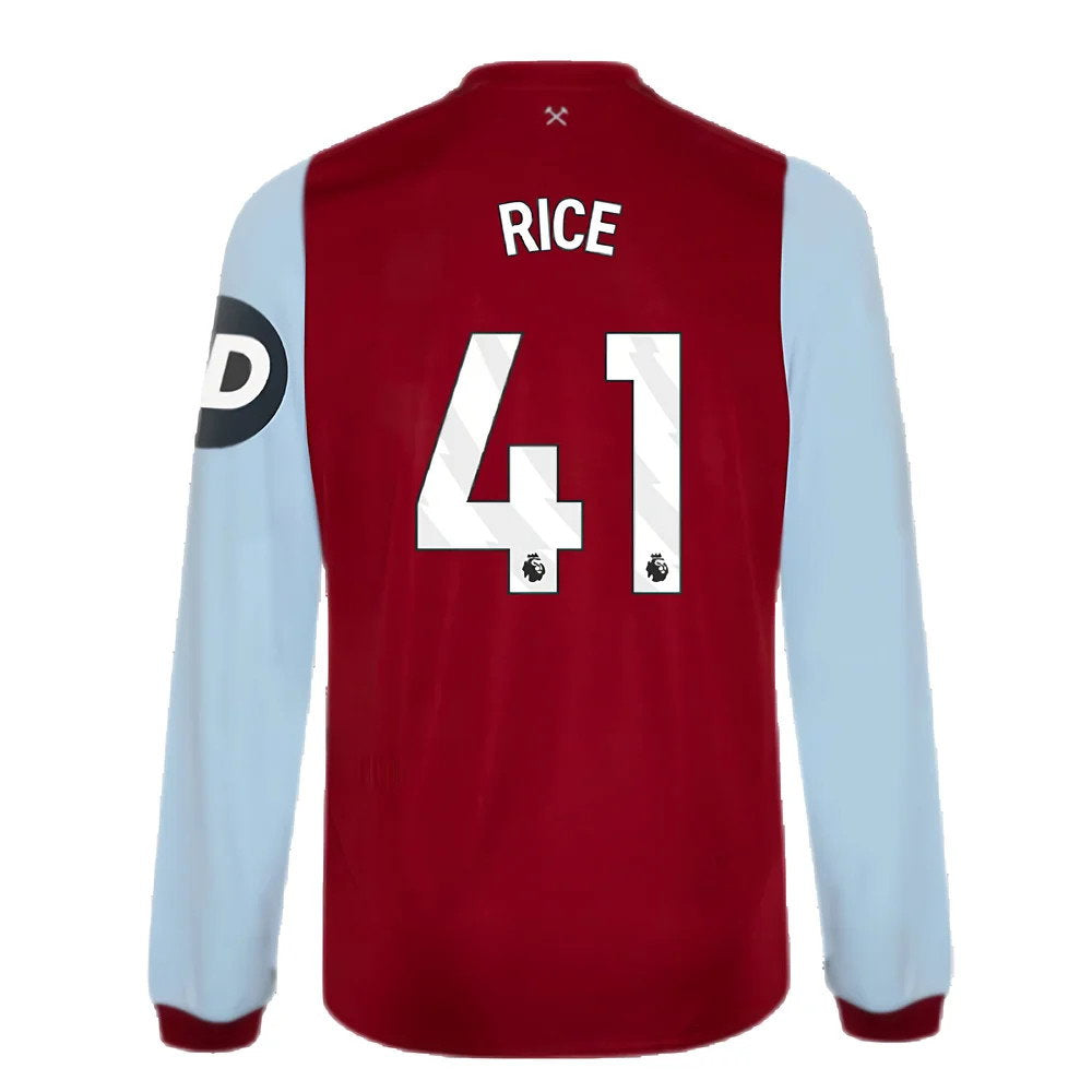 2023-2024 West Ham Long Sleeve Home Shirt (Kids) (RICE 41)_2