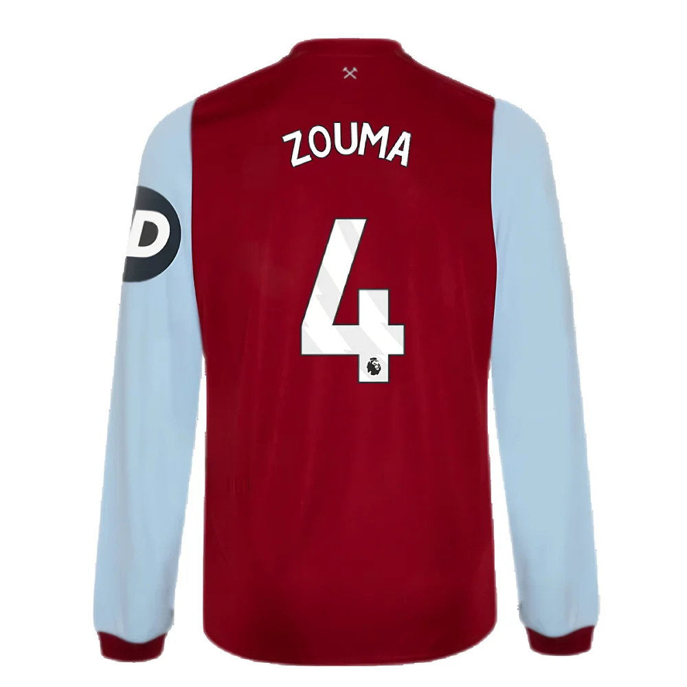 2023-2024 West Ham Long Sleeve Home Shirt (ZOUMA 4)_2