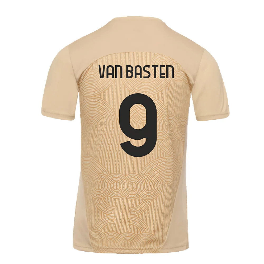2024-2025 AC Milan Pre-Match Shirt (Putty) (Van Basten 9)_2