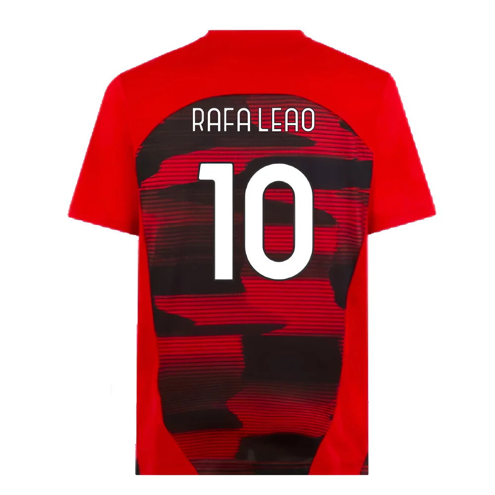 2024-2025 AC Milan Prematch SS Shirt (Red) (Rafa Leao 10)_2