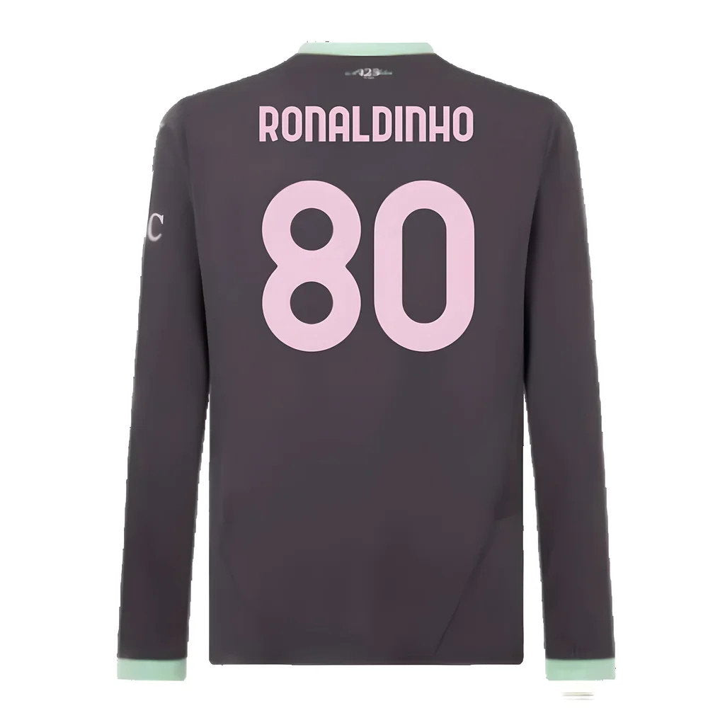 2024-2025 AC Milan Third Long Sleeve Shirt (Ronaldinho 80)_2