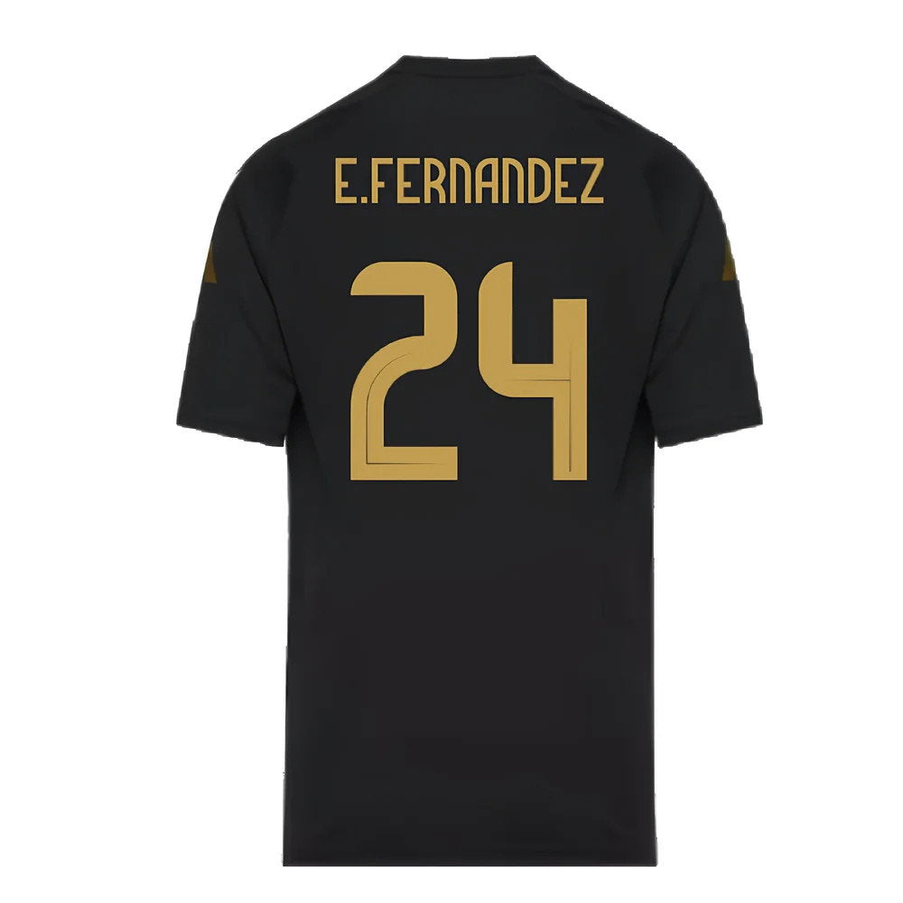 2024-2025 Argentina Pre-Match Shirt (Black) - Kids (E.FERNANDEZ 24)_2