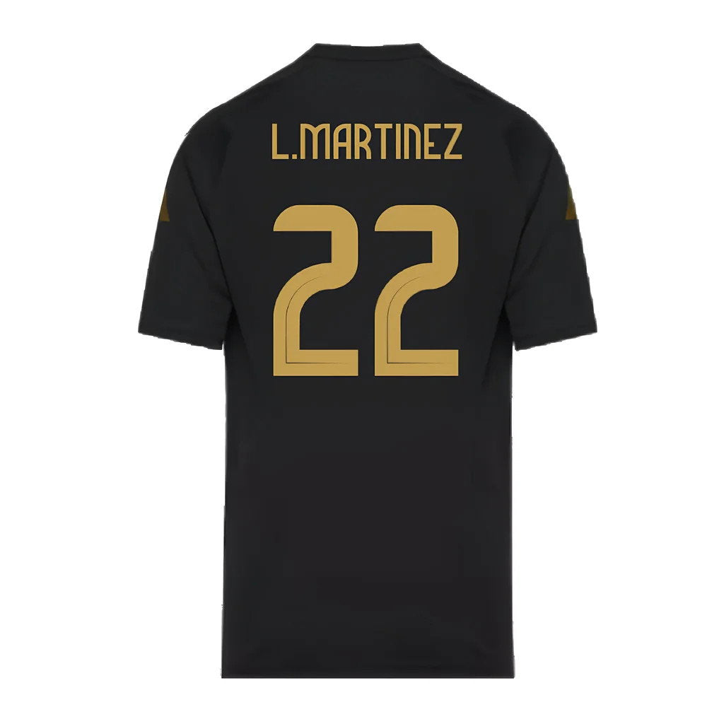 2024-2025 Argentina Pre-Match Shirt (Black) - Kids (L.MARTINEZ 22)_2