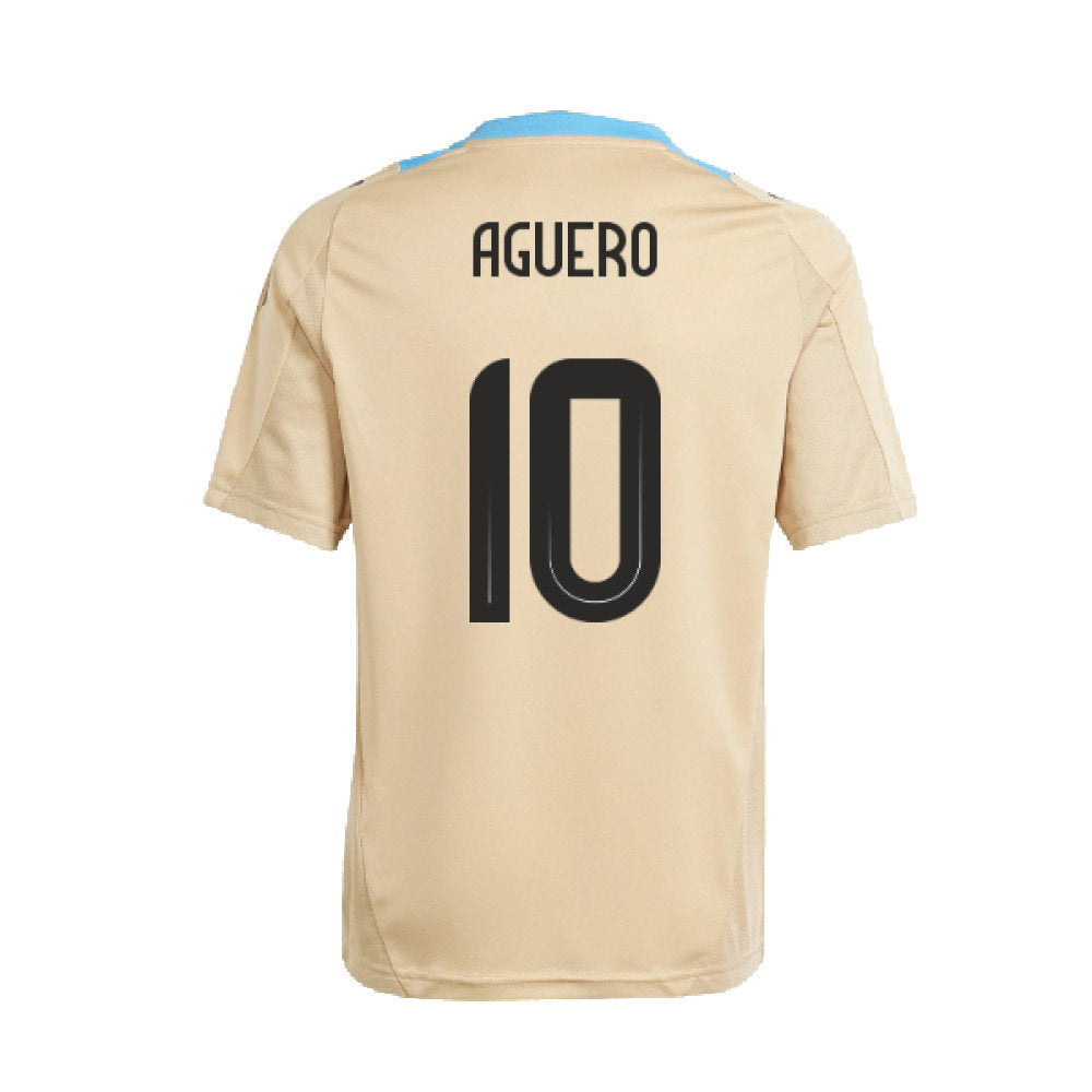 2024-2025 Argentina Training Jersey (Hazy Beige) (AGUERO 10)_2
