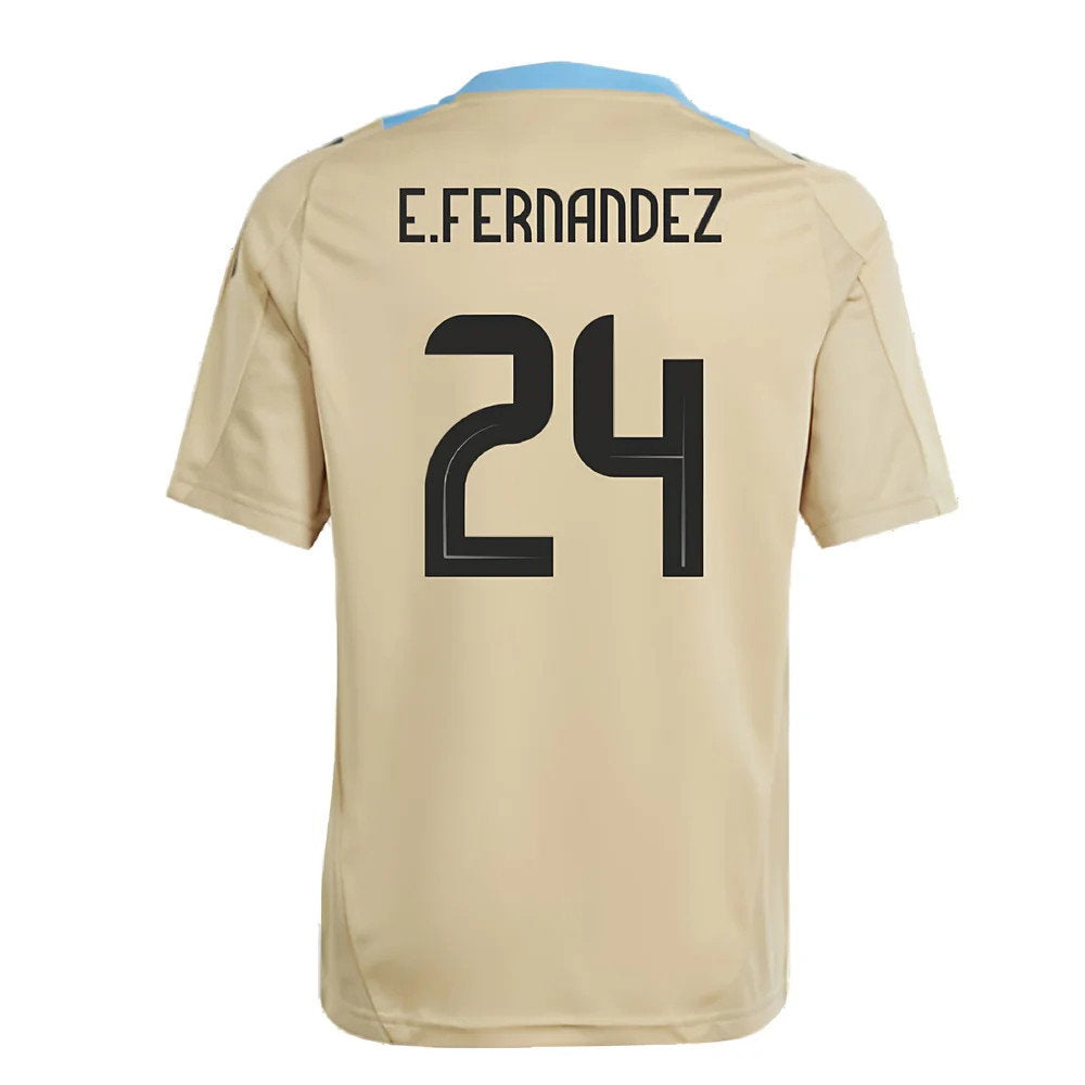 2024-2025 Argentina Training Jersey (Hazy Beige) - Kids (E.FERNANDEZ 24)_2