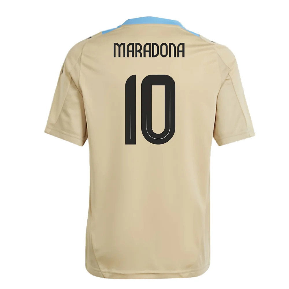 2024-2025 Argentina Training Jersey (Hazy Beige) - Kids (MARADONA 10)_2