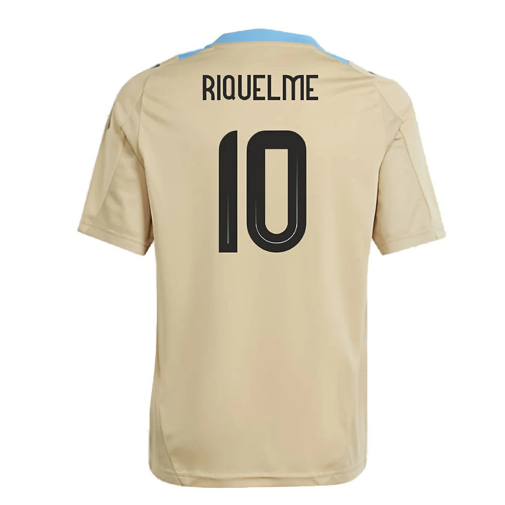 2024-2025 Argentina Training Jersey (Hazy Beige) - Kids (RIQUELME 10)_2