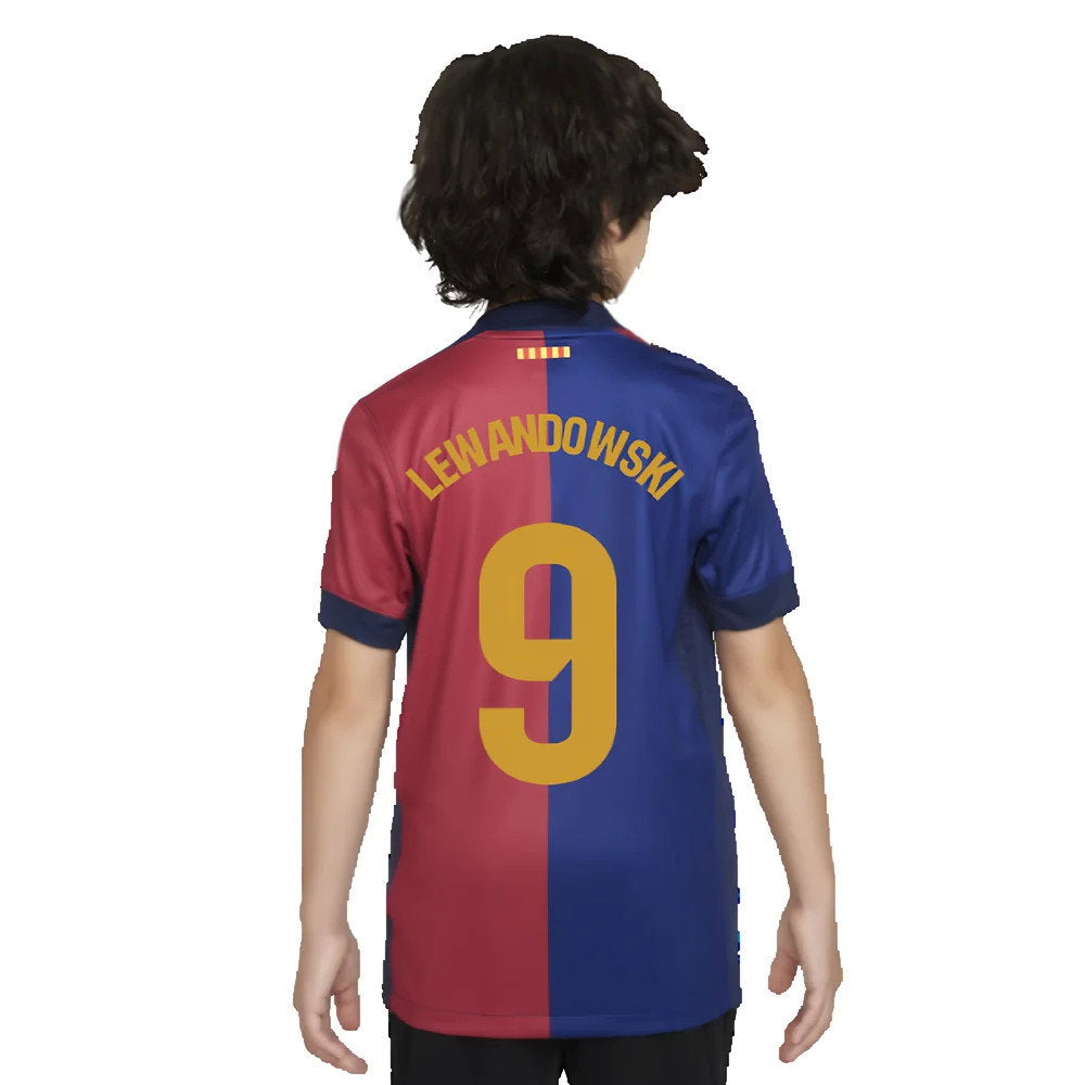 2024-2025 Barcelona Home Shirt (Sponsorless) - Kids (Lewandowski 9)_2