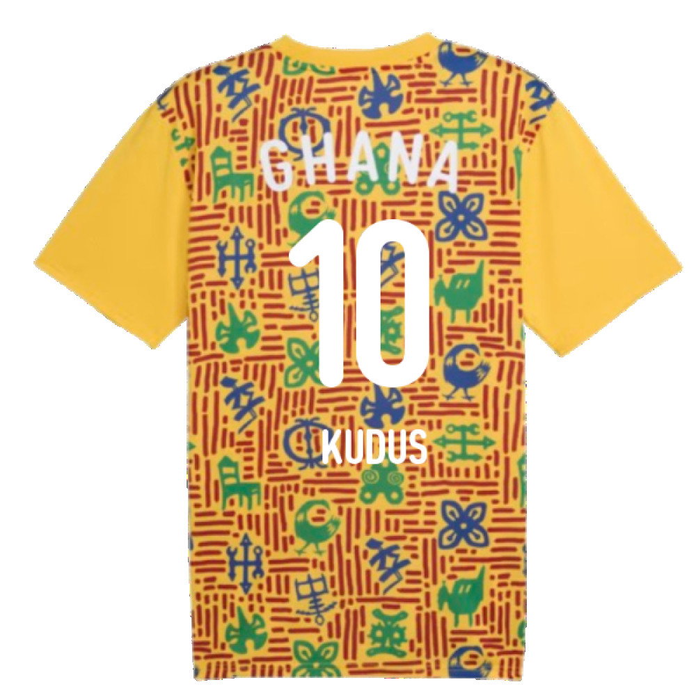2024-2025 Ghana Pre-Match SS Jersey (Yellow) (Kudus 10)_2