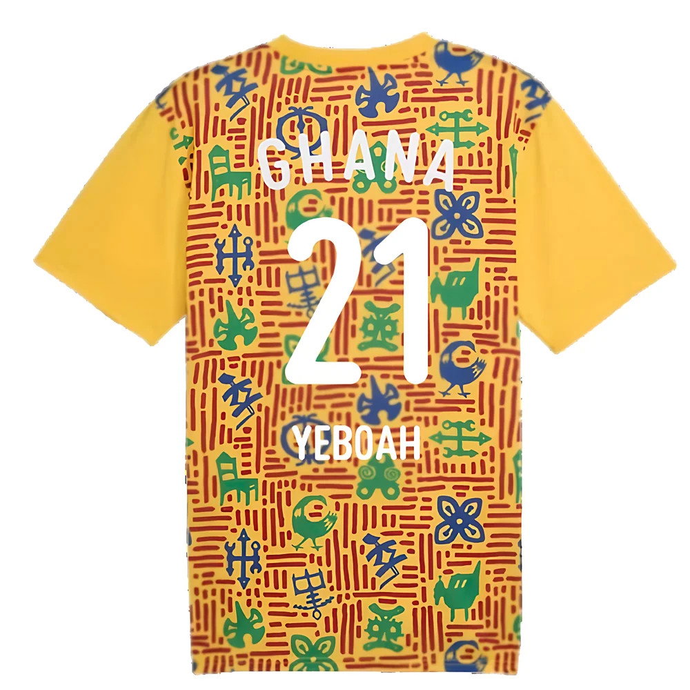 2024-2025 Ghana Pre-Match SS Jersey (Yellow) (Yeboah 21)_2