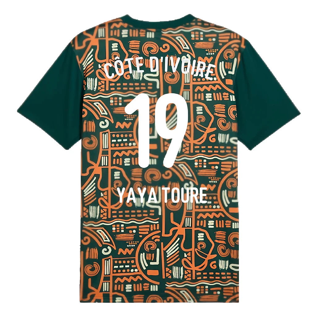 2024-2025 Ivory Coast Prematch SS Jersey (Dark Myrtle) (Yaya Toure 19)_2
