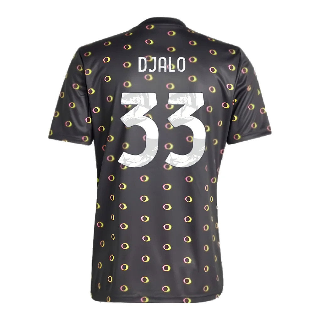 2024-2025 Juventus Pre-Match Shirt (Black) (Djalo 33)_2