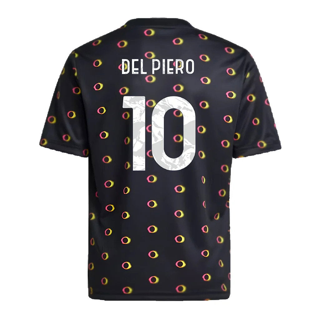 2024-2025 Juventus Pre-Match Shirt (Black) - Kids (Del Piero 10)_2