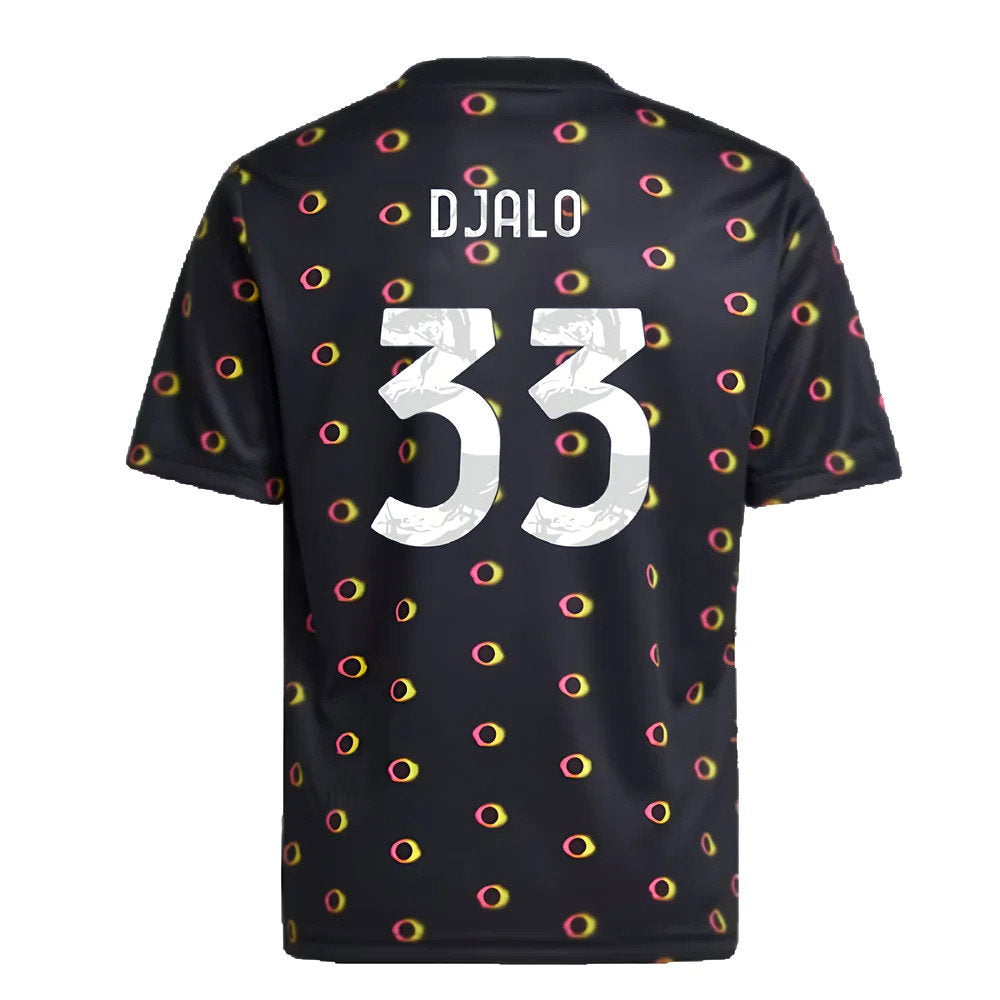 2024-2025 Juventus Pre-Match Shirt (Black) - Kids (Djalo 33)_2