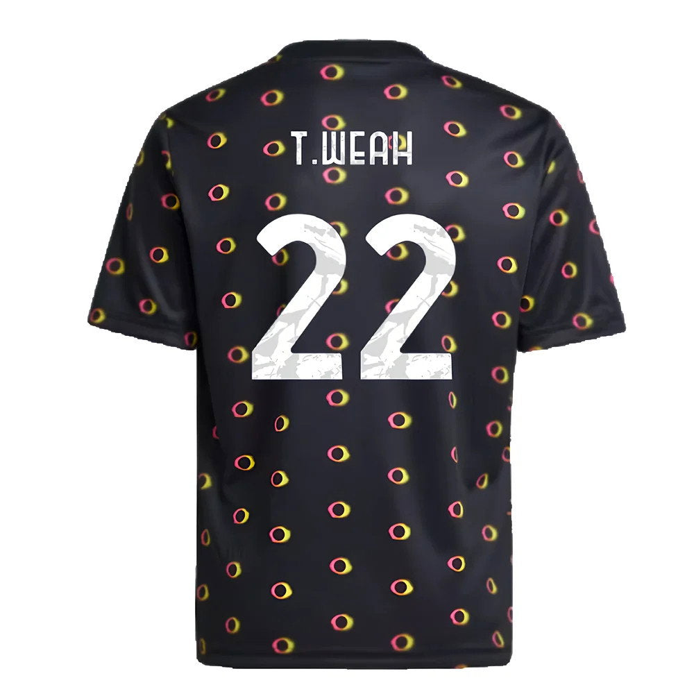 2024-2025 Juventus Pre-Match Shirt (Black) - Kids (T.Weah 22)_2