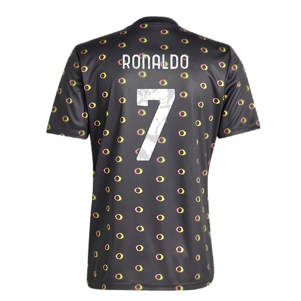 2024-2025 Juventus Pre-Match Shirt (Black) (Ronaldo 7)_2
