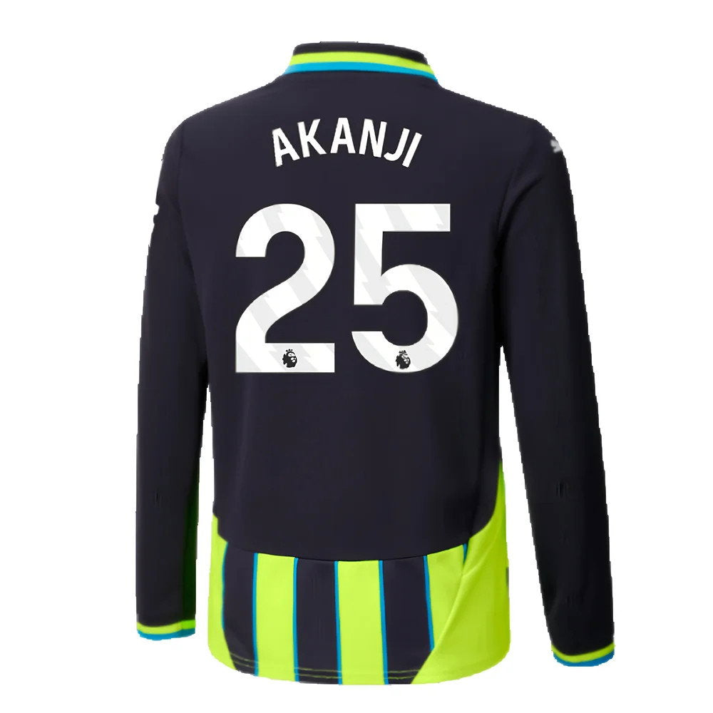 2024-2025 Man City Away Long Sleeve Shirt (Kids) (Akanji 25)_2