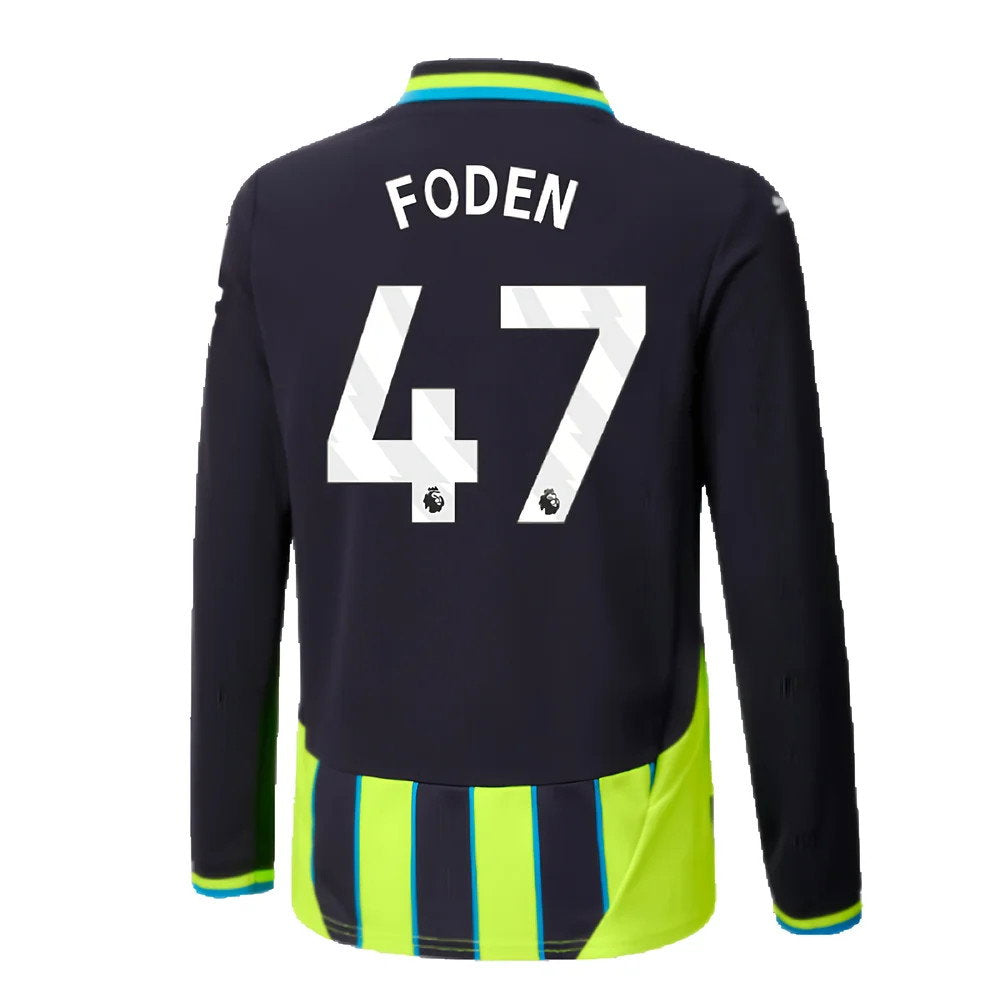 2024-2025 Man City Away Long Sleeve Shirt (Kids) (Foden 47)_2