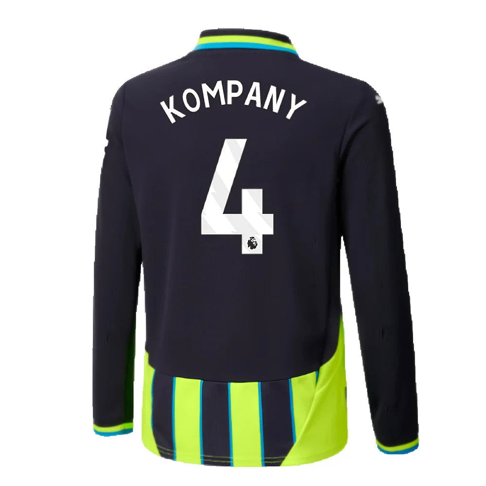 2024-2025 Man City Away Long Sleeve Shirt (Kids) (Kompany 4)_2