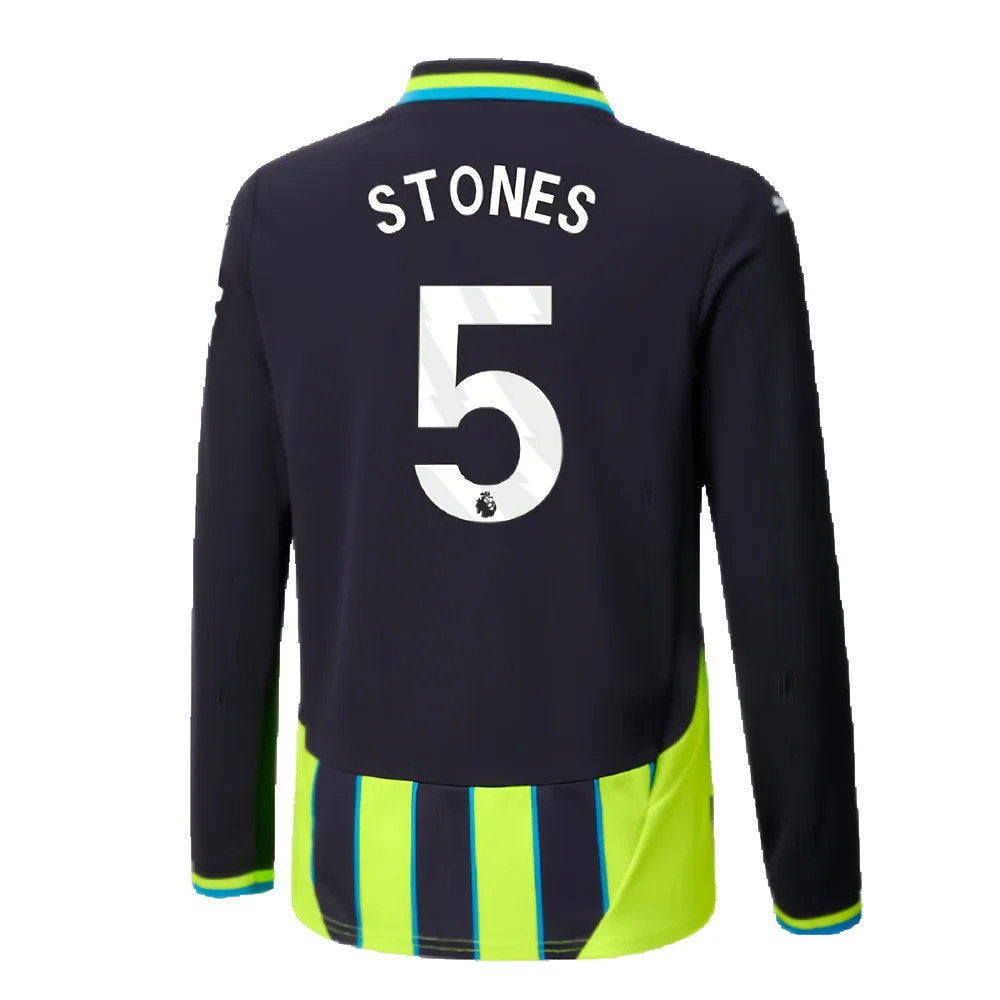 2024-2025 Man City Away Long Sleeve Shirt (Kids) (Stones 5)_2