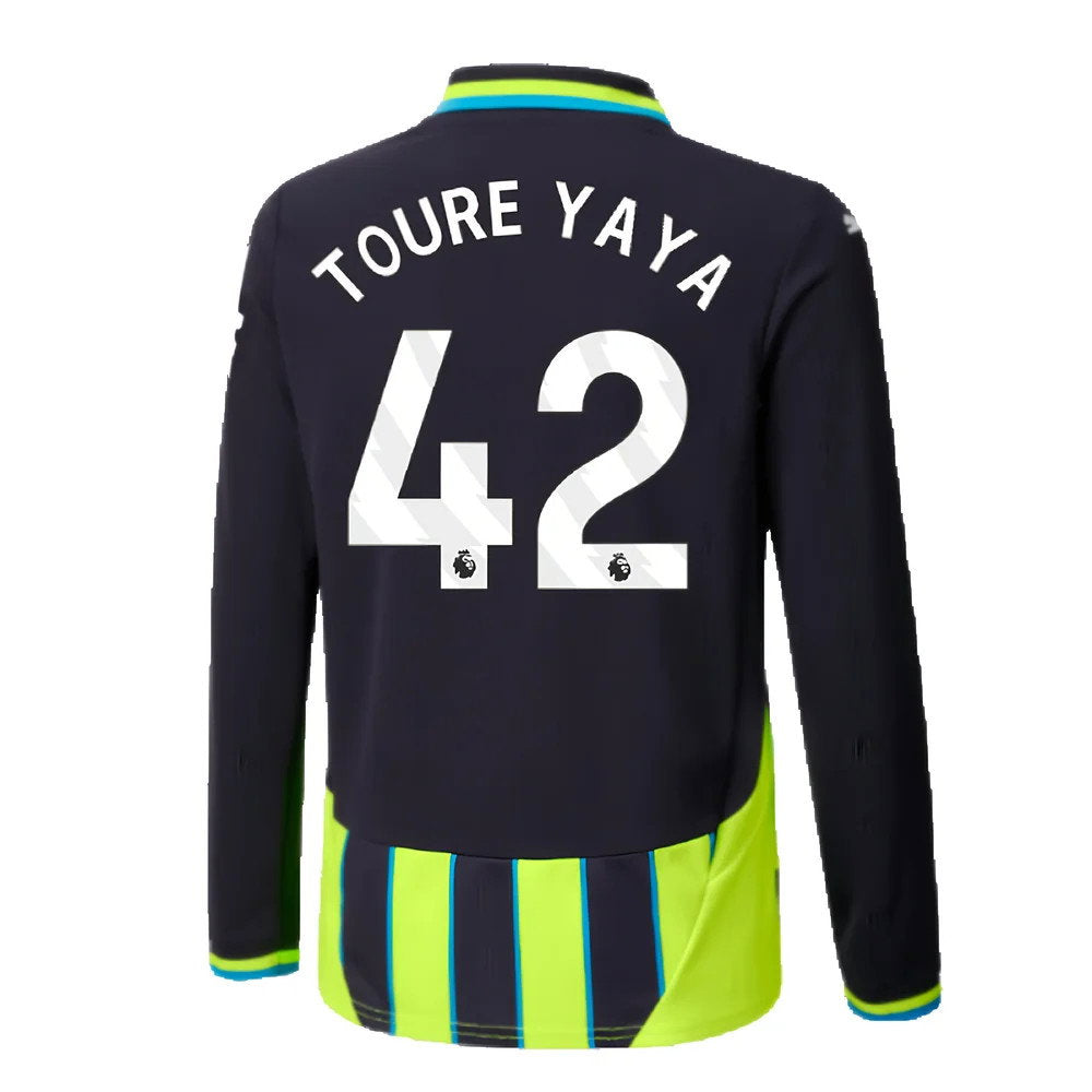 2024-2025 Man City Away Long Sleeve Shirt (Kids) (Toure Yaya 42)_2