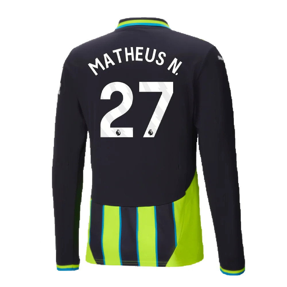 2024-2025 Man City Away Long Sleeve Shirt (Matheus N. 27)_2