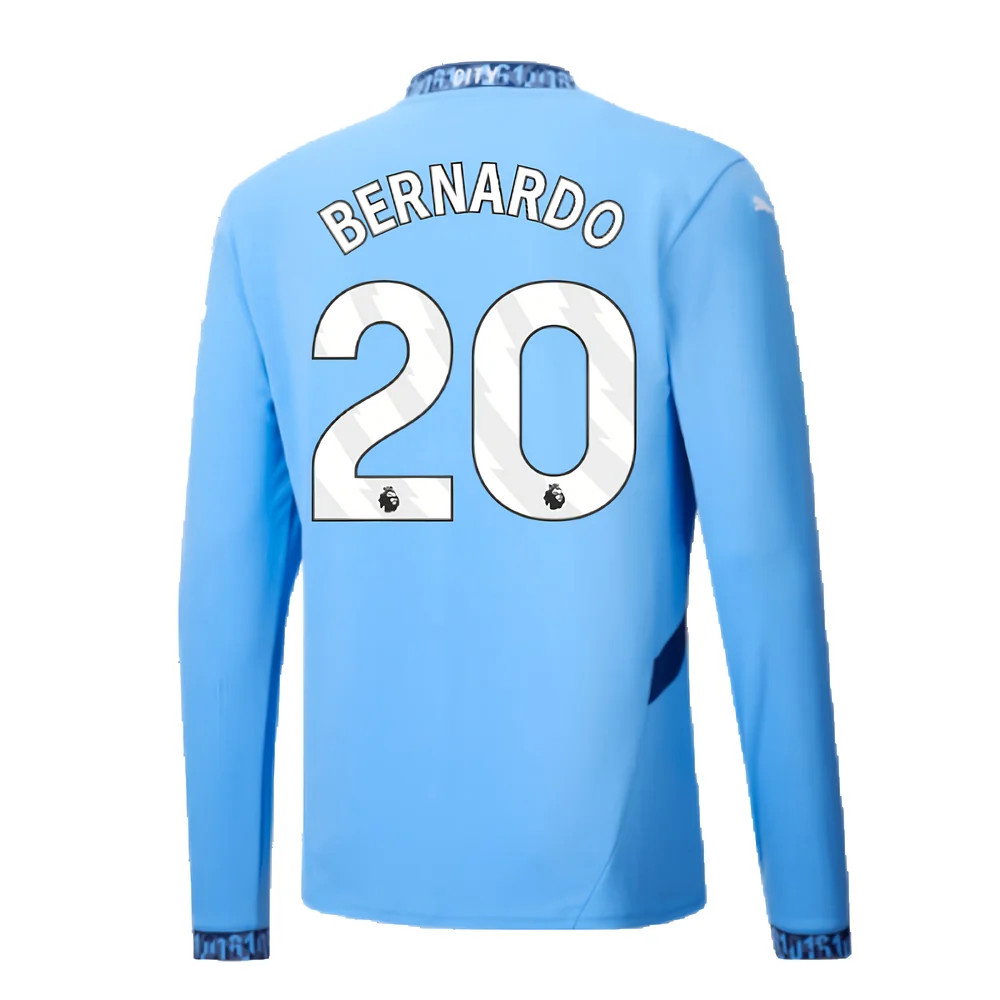 2024-2025 Man City Home Long Sleeve Shirt (Bernardo 20)_2