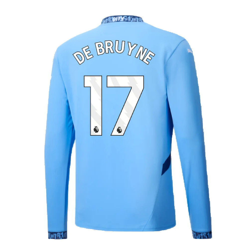 2024-2025 Man City Home Long Sleeve Shirt (De Bruyne 17)_2