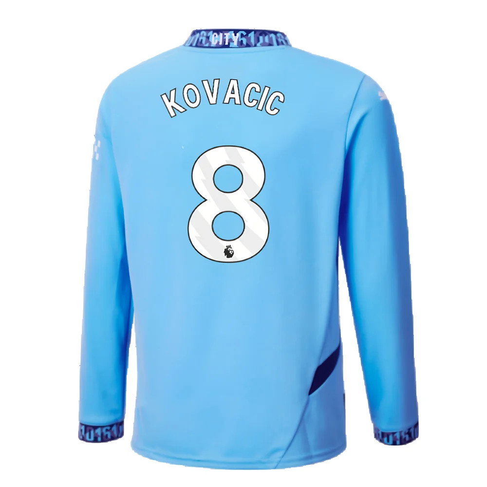 2024-2025 Man City Home Long Sleeve Shirt (Kids) (Kovacic 8)_2